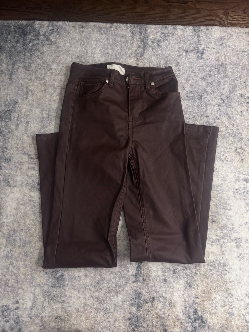 Habitual Women's Slim Straight Pants in Dark Brown